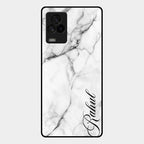 White Marble Patter Glass Case Cover For Iqoo 7 Legend 5G