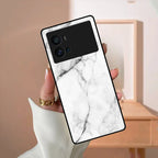 White Marble Patter Glass Case Cover For Vivo - ShopOnCliQ