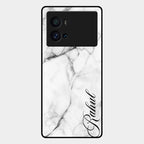 White Marble Patter Glass Case Cover For Iqoo 9 Pro 5G