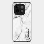 White Marble Patter Glass Case Cover For Iqoo Neo 10 5G