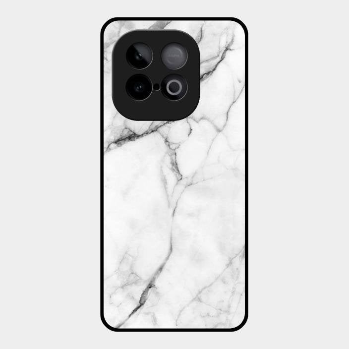 White Marble Patter Glass Case Cover For Iqoo Neo 10 5G