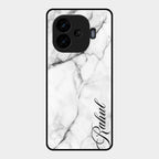 White Marble Patter Glass Case Cover For Iqoo Neo 10R 5G