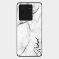 White Marble Patter Glass Case Cover For Iqoo Neo 6 5G