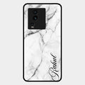 White Marble Patter Glass Case Cover For Iqoo Neo 7 5G