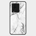 White Marble Patter Glass Case Cover For Iqoo Neo 7 5G