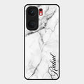 White Marble Patter Glass Case Cover For Iqoo Neo 9 Pro 5G