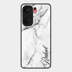 White Marble Patter Glass Case Cover For Iqoo Neo 9 Pro 5G