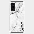 White Marble Patter Glass Case Cover For Iqoo Z3 5G