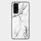 White Marble Patter Glass Case Cover For Iqoo Z3 5G