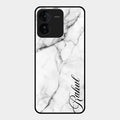 White Marble Patter Glass Case Cover For Iqoo Z9 5G