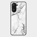 White Marble Patter Glass Case Cover For Iqoo Z9 Lite 5G
