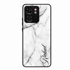 White Marble Patter Glass Case Cover For Motorola Edge 40