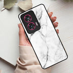 White Marble Patter Glass Case Cover For Motorola
