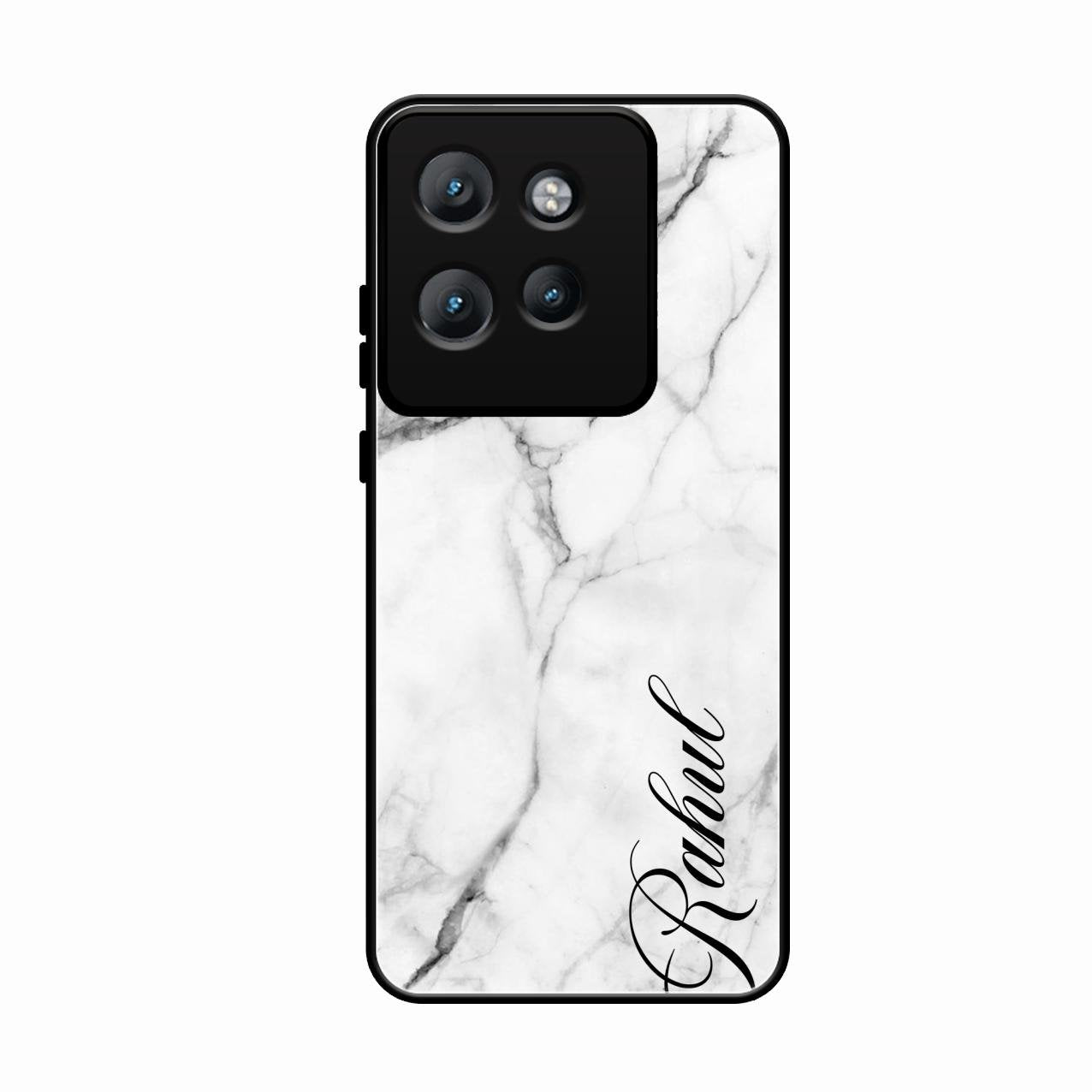 White Marble Patter Glass Case Cover For Motorola Edge 50 Neo
