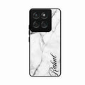 White Marble Patter Glass Case Cover For Motorola Edge 60 5G