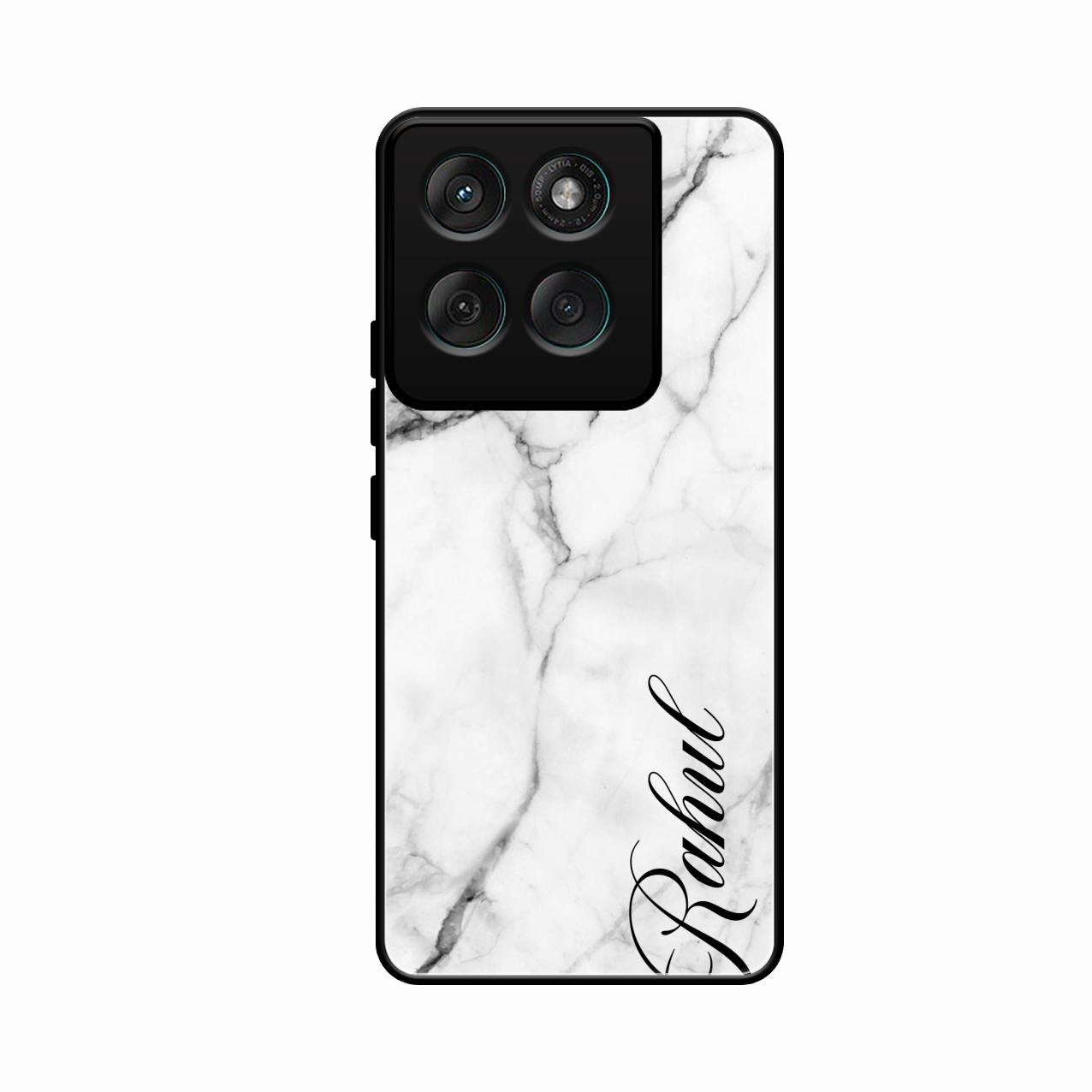White Marble Patter Glass Case Cover For Motorola Edge 60 5G