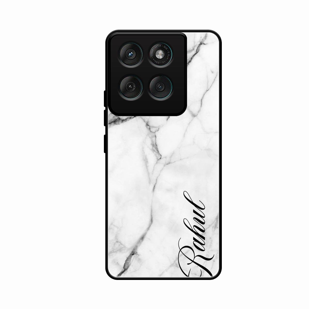 White Marble Patter Glass Case Cover For Motorola Edge 60 Stylus 5G