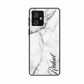 White Marble Patter Glass Case Cover For Motorola G54 5G