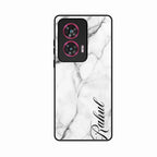 White Marble Patter Glass Case Cover For Motorola G96 5G