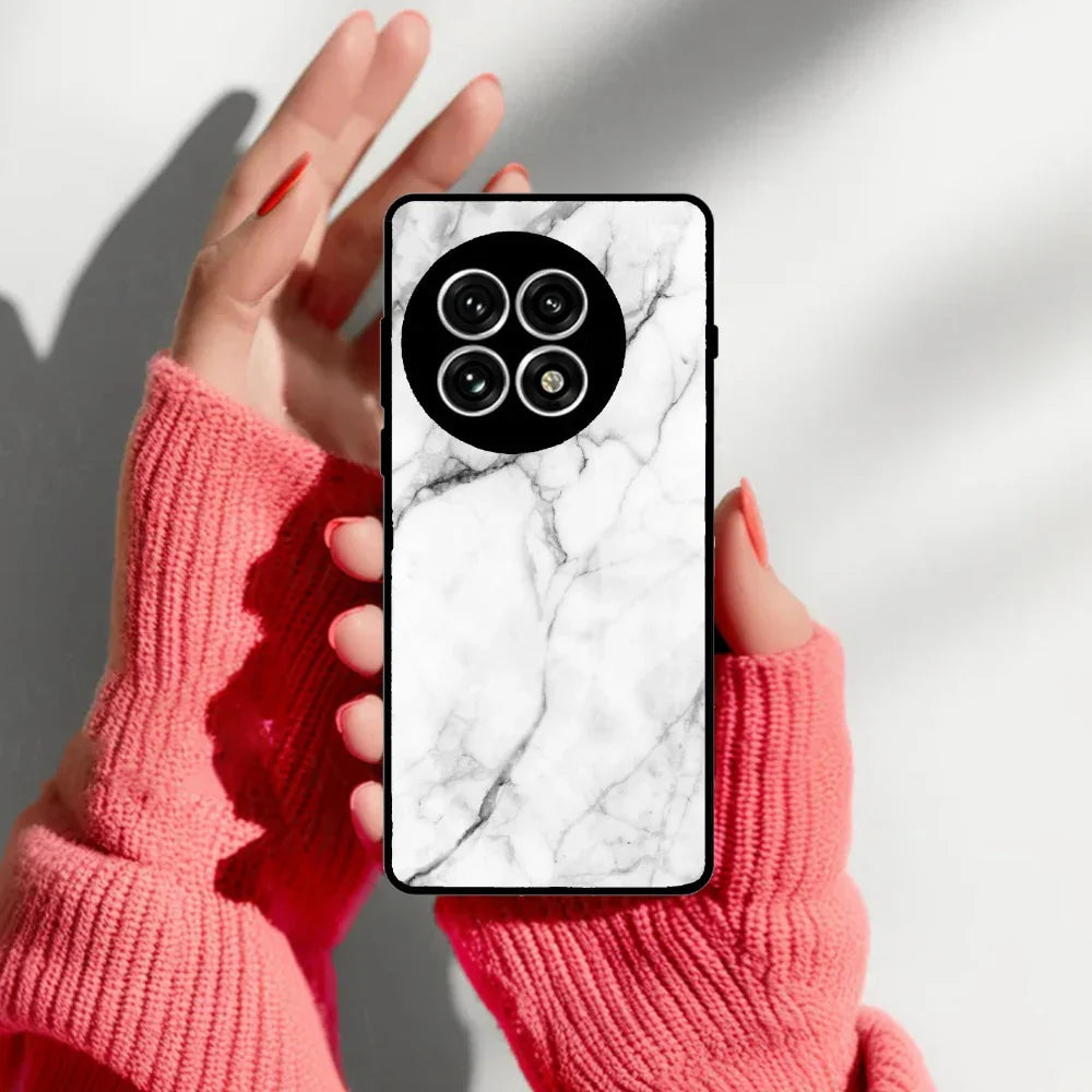 White Marble Patter Glass Case Cover For OnePlus - ShopOnCliQ