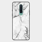 White Marble Patter Glass Case Cover For Oneplus 8
