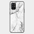 White Marble Patter Glass Case Cover For Oneplus 8T