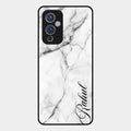 White Marble Patter Glass Case Cover For Oneplus 9 5G