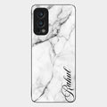 White Marble Patter Glass Case Cover For Oneplus Nord 2 5G