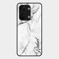 White Marble Patter Glass Case Cover For Oneplus Nord 3 5G