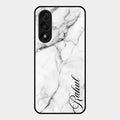 White Marble Patter Glass Case Cover For Oneplus Nord 5 5G