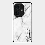 White Marble Patter Glass Case Cover For Oneplus Nord Ce 3 5G