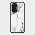White Marble Patter Glass Case Cover For Oneplus Nord Ce 3 Lite 5G
