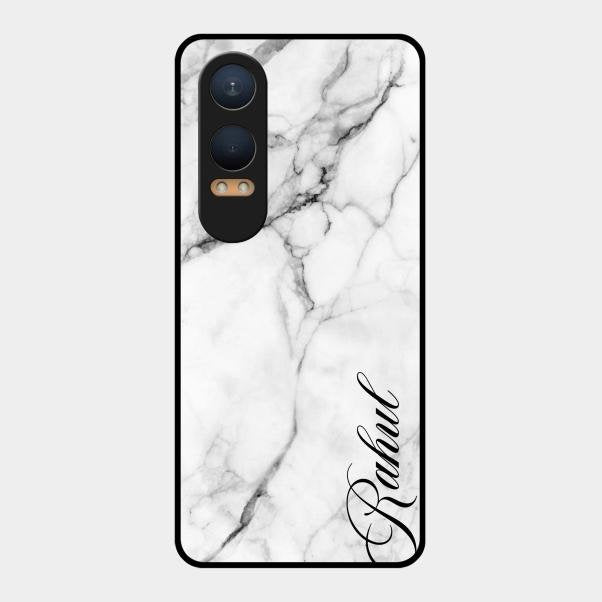 White Marble Patter Glass Case Cover For Oneplus Nord Ce 4 Lite 5G