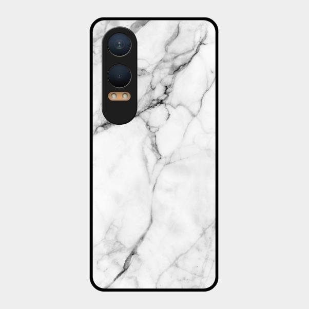 White Marble Patter Glass Case Cover For Oneplus Nord Ce 4 Lite 5G