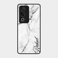 White Marble Patter Glass Case Cover For Oppo A3 Pro 5G