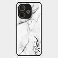 White Marble Patter Glass Case Cover For Oppo A5 Pro 5G