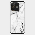 White Marble Patter Glass Case Cover For Oppo A5 Pro 5G