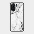 White Marble Patter Glass Case Cover For Oppo A5X 5G