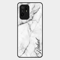 White Marble Patter Glass Case Cover For Oppo F19 Pro Plus 5G