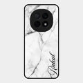 White Marble Patter Glass Case Cover For Oppo F29 Pro 5G