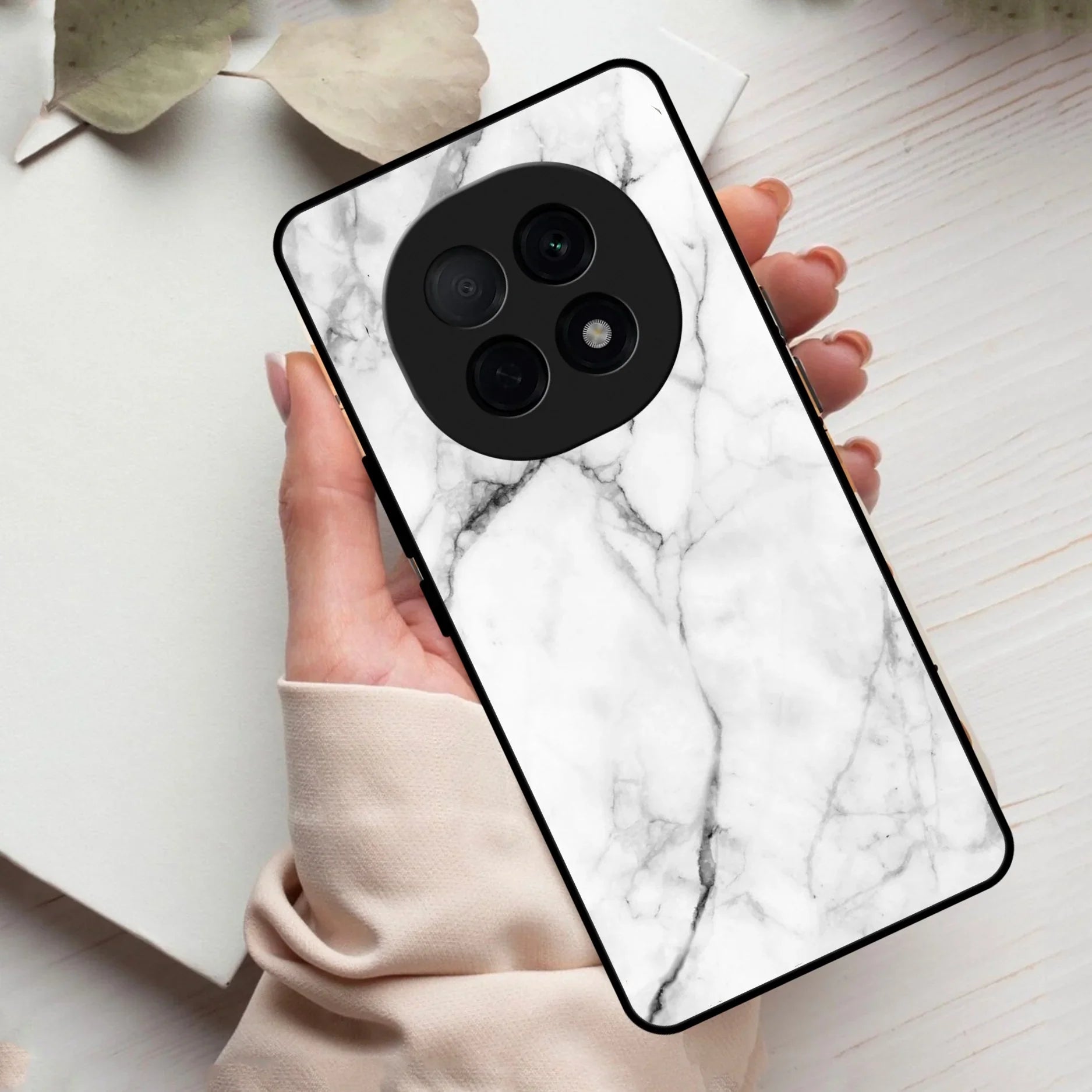 White Marble Patter Glass Case Cover For Oppo - ShopOnCliQ