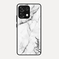 White Marble Patter Glass Case Cover For Oppo F31 5G
