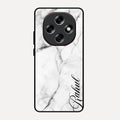 White Marble Patter Glass Case Cover For Oppo F31 Pro 5G