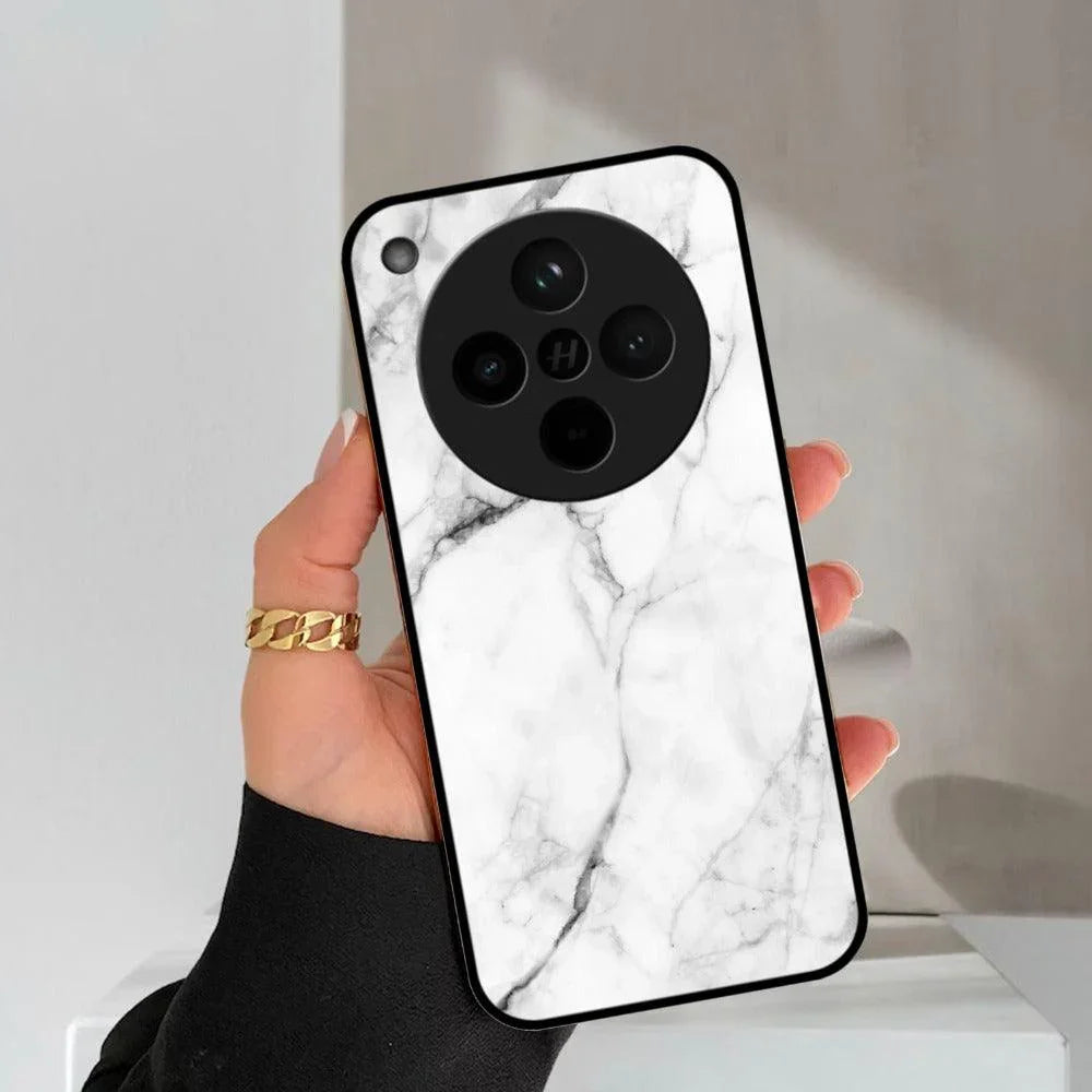 White Marble Patter Glass Case Cover For Oppo - ShopOnCliQ