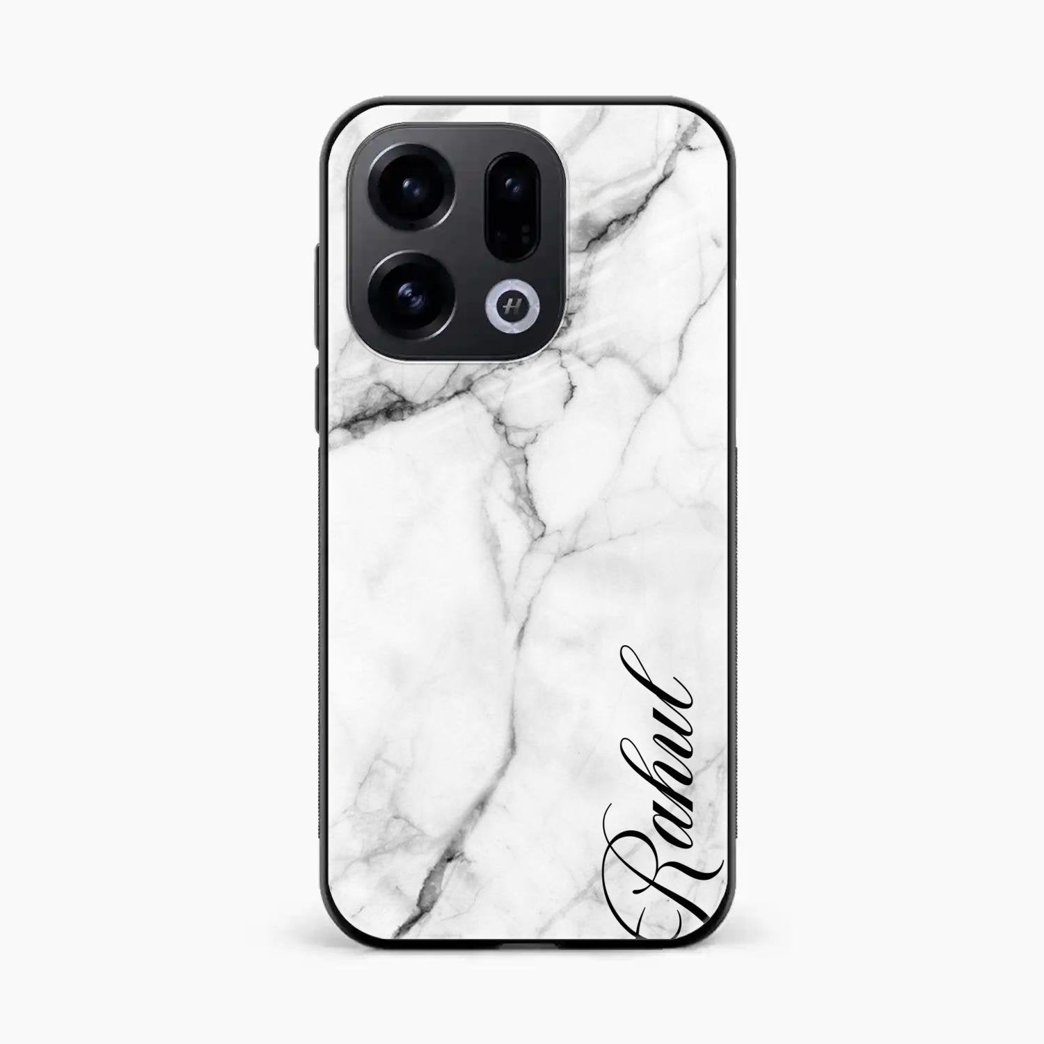 White Marble Patter Glass Case Cover For Oppo Find X9 5G