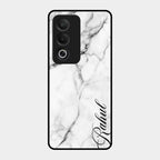 White Marble Patter Glass Case Cover For Oppo K12X 5G