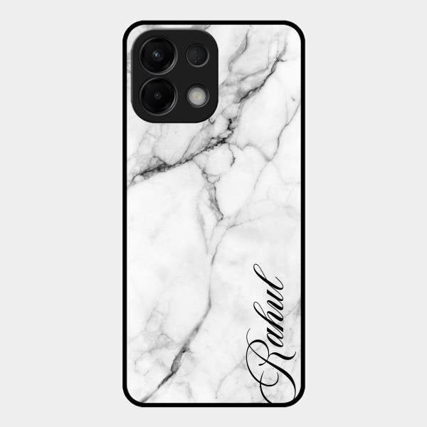White Marble Patter Glass Case Cover For Oppo K13 5G