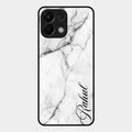 White Marble Patter Glass Case Cover For Oppo K13 5G