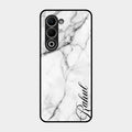 White Marble Patter Glass Case Cover For Oppo K13X 5G