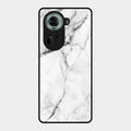 White Marble Patter Glass Case Cover For Oppo Reno 11 5G